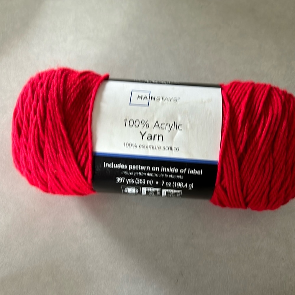 100% Acrylic Red Yarn